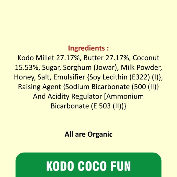 Organic Cookies Ingredients